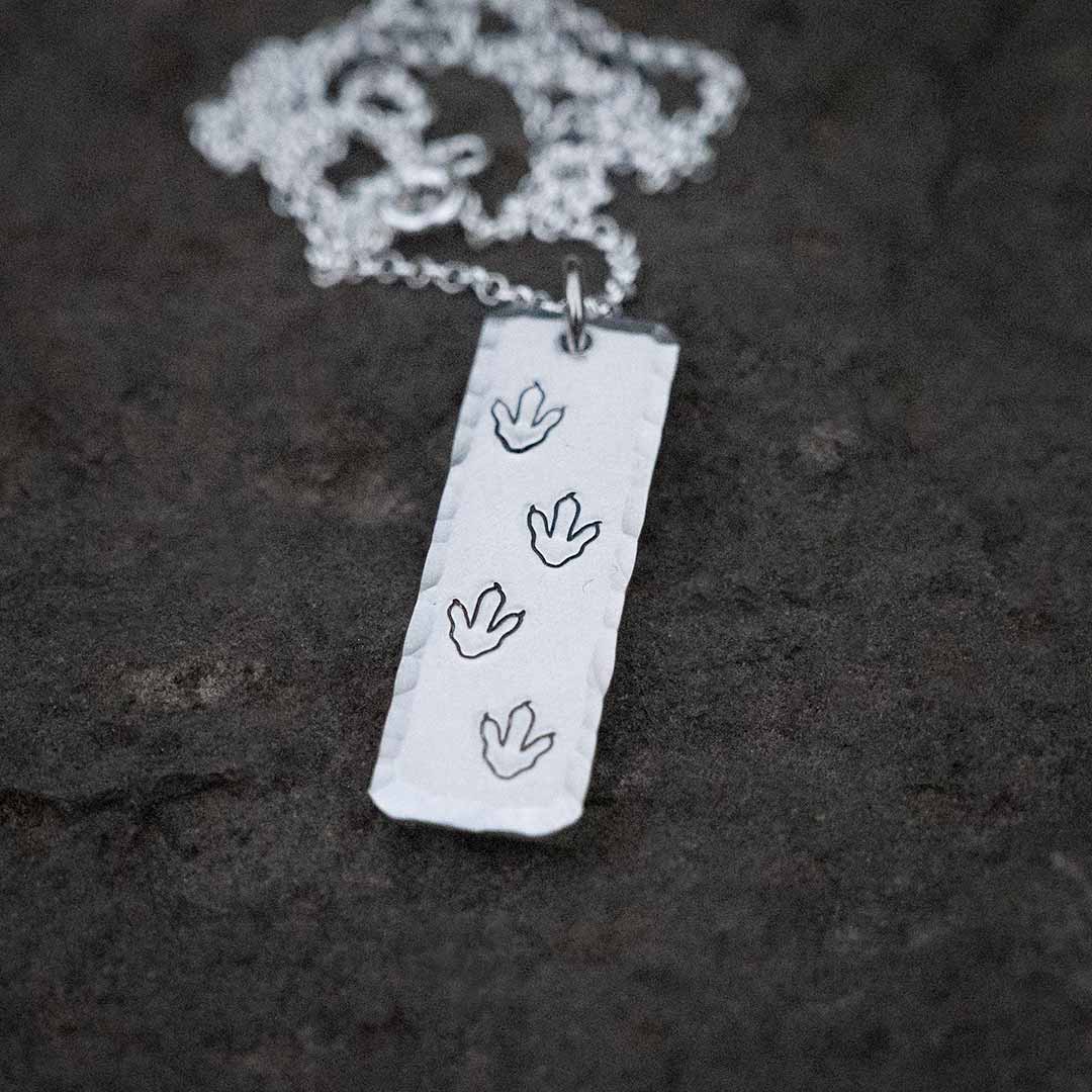 Theropod Dinosaur Footprint Necklace
