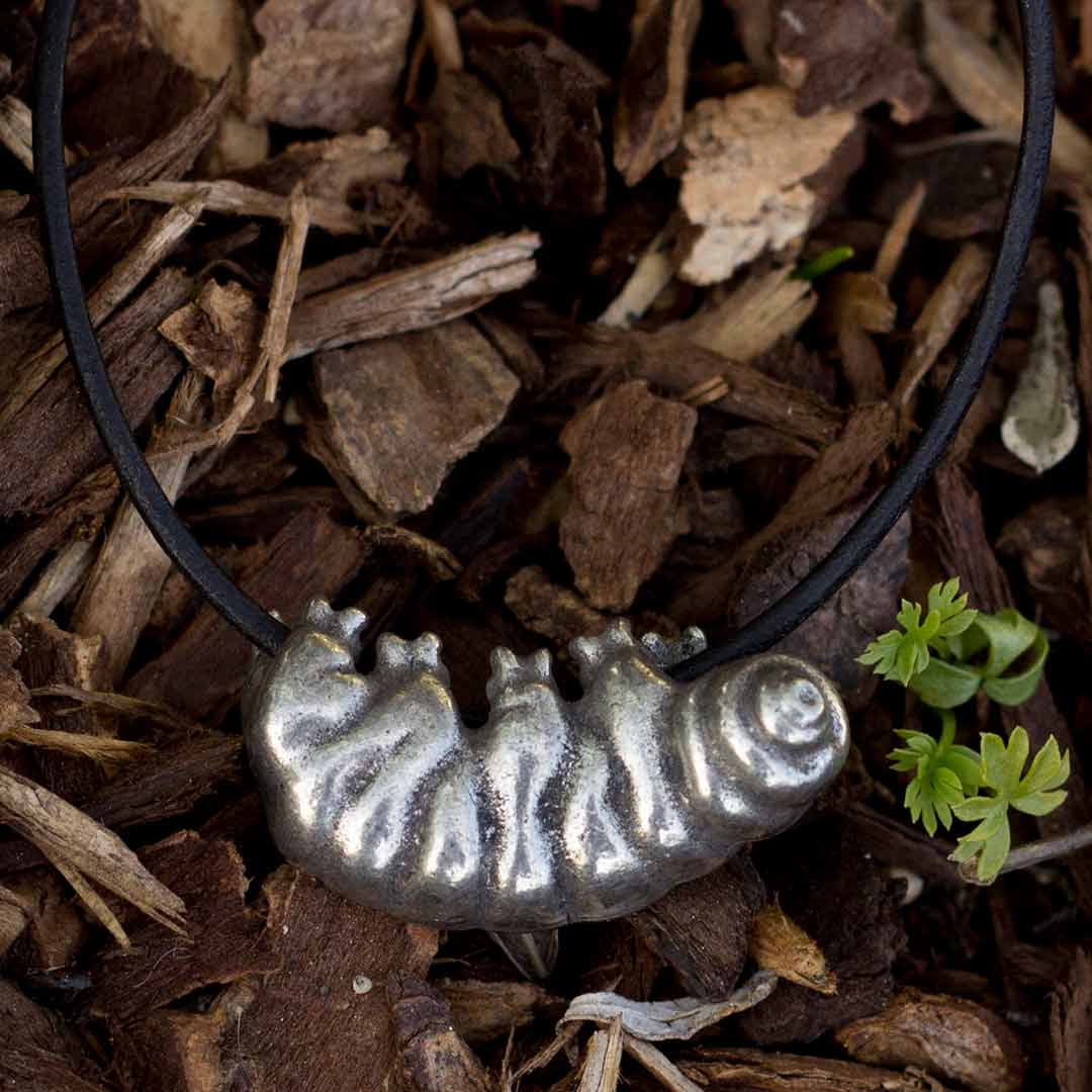Sloth style tardigrade &amp; adjustable leather cord - tardigrade necklace