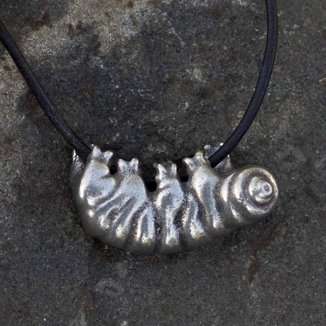 Sloth style tardigrade &amp; adjustable leather cord - tardigrade necklace