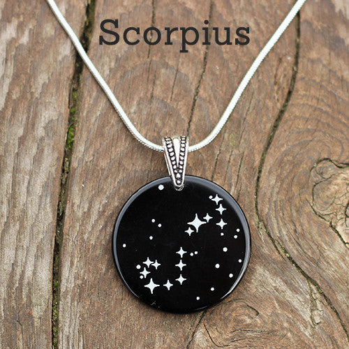 Zodiac constellation necklace store silver